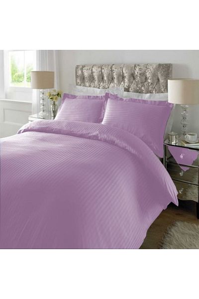 HomePuls King size bed linen set Damask Polycotton stripe 1 cm, 4 pieces, sheet 230 x 260 cm, duvet cover 200