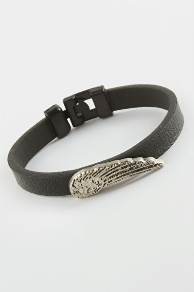 ZERO LAND Sptrns Wing Quality Artificial (94951) Leather Bracelet-Black