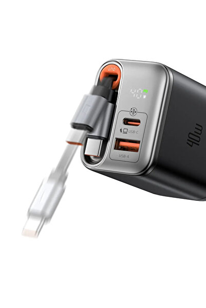 Mcdodo CH-4281 40W GaN Şarj Adaptörü Dahili Geri Çekilebilir Kablolu