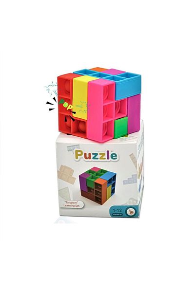 ElastiX 3D Puzzle Toy, Pop It Toy Cube Shape