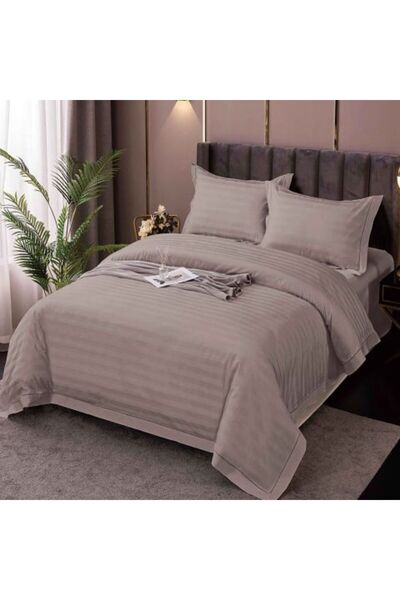Ralex Double Bedset XXL Damask Polycotton, Bedsheet 230 x 260 cm, Duvet Cover 200 x 230 cm, 2 Pillow Cases