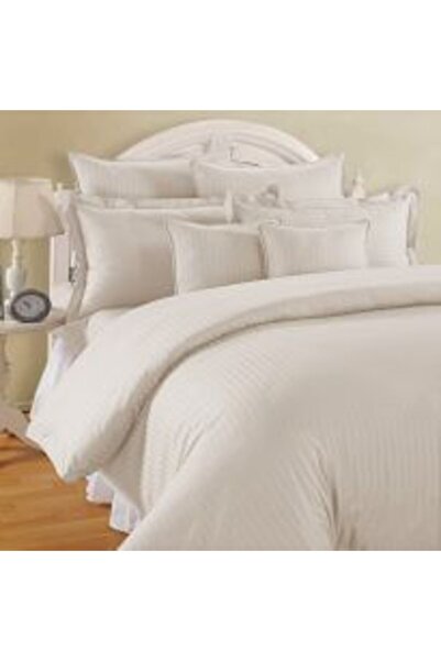 HomePuls Double King Size Bedding Set 6 Pieces, Damask Polycotton, Stripe 1 cm, Sheet 230 x 260 cm, Duvet Cov