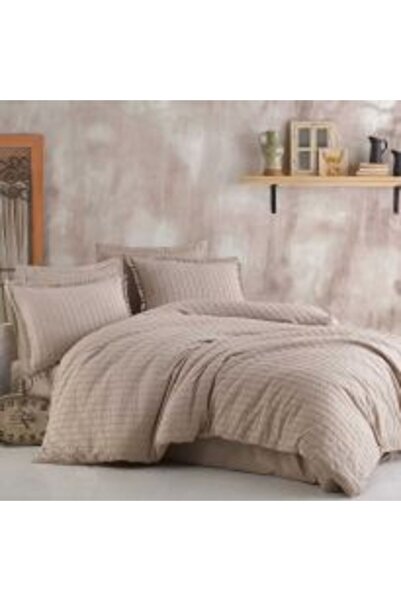 Clasy Double Bed Linen Cotton Ranforce Boutique 4 Pieces, Bedsheet 240 x 260 cm, Quilt 200 x 220 cm, 2 Pil