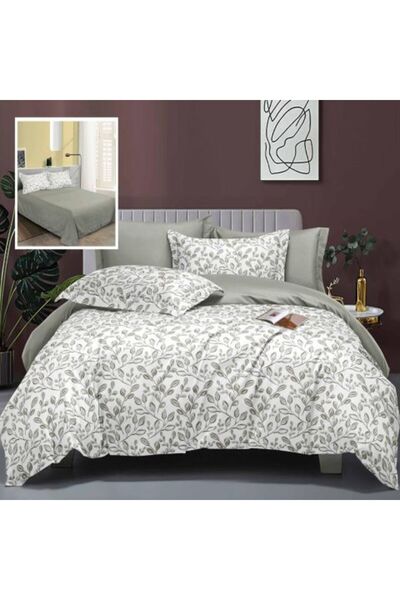 Ralex Economic Package Double Bed Linen Cotton Finet 6 Pieces Elegance + 2 Quilted Pillows 50 x 70 cm + Qu