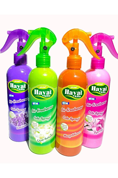 HAYAT ALFA KOZMETİK Oda Spreyi 4’lü Set – En Kalıcı Ev Parfümü