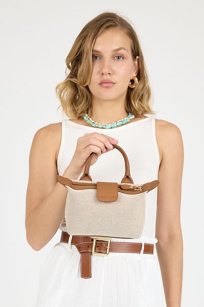 Meskanto Lara Canvas and Genuine Leather Mini Hand-Shoulder Bag