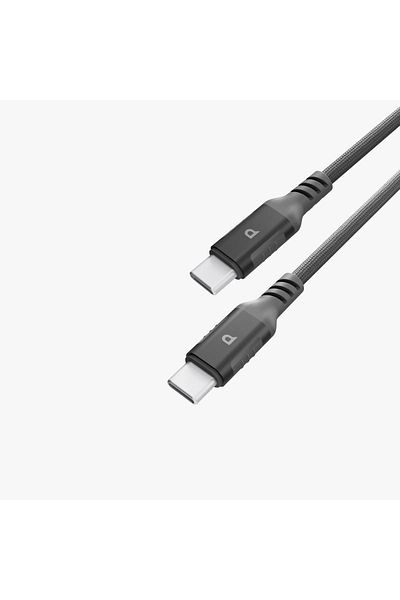 Powerology 60W USB-C to USB-C V2.0 Aluminum Shell Nylon Braided Cable 1.2 Meter