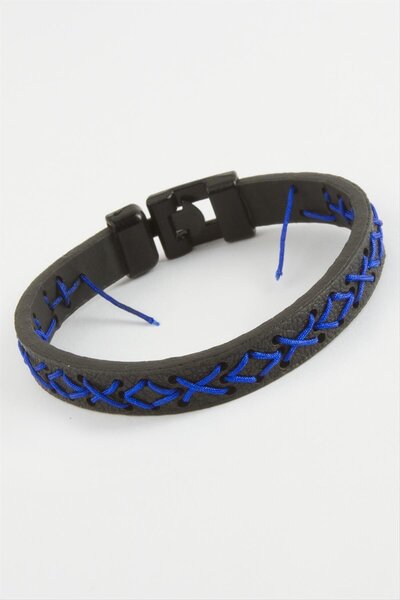 Ronanna Drawstring Embroidered Quality Faux Leather Bracelet