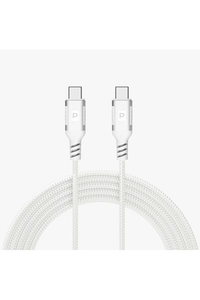 Powerology 60W USB-C to USB-C V2.0 Aluminum Plug Nylon Braided Cable 1.2 Meter