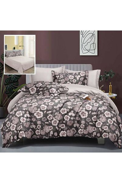 Ralex Economic Package Double Bed Linen Cotton Finet 6 Pieces Elegance + 2 Quilted Pillows 50 x 70 cm + Qu