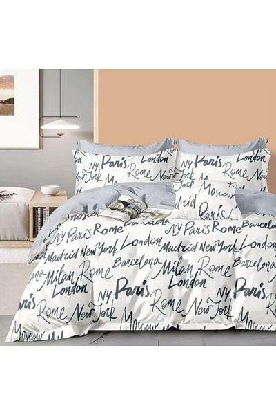 Ralex Double bed linen Percalle printed 100% Cotton 4 pieces bed sheet 240 x 260 cm, duvet 200 x 230 cm, 2