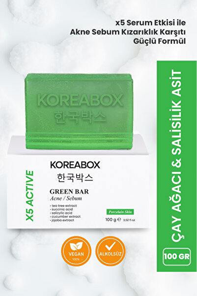 KOREABOX 100 GR Akne Kızarıklık Karşıtı Sebum Dengeleyici Bar Çay Ağacı & Sal...