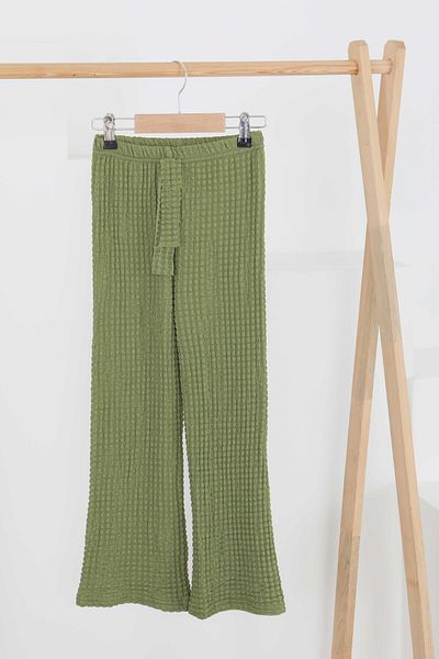 TOFİSA Girl's Khaki Elastic Waist Trousers - 27447