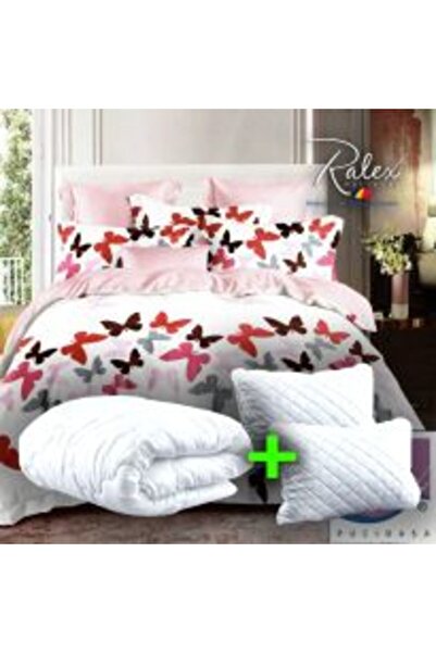 Ralex Economic Bedding Set Double Bed Cotton Finet 6 Pieces Elegance + 2 Quilted Pillows 50 x 70 cm + Quil
