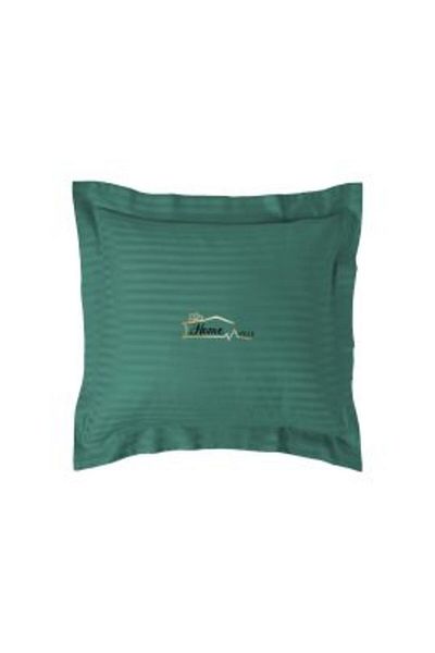 HomePuls Pillowcase Damask Polycotton Stripe 1 cm, 40 x 40 cm with 3.5 cm Border, Green