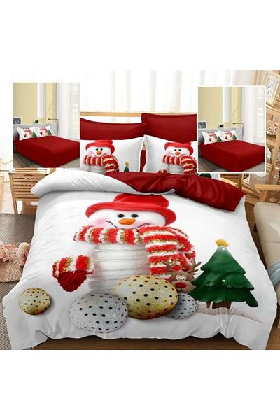 Ralex Christmas Bed Linen Set Finet 3D, 6 Pieces, 220 x 230 cm Sheet, 200 x 230 cm Duvet Cover, 2 Pillowca