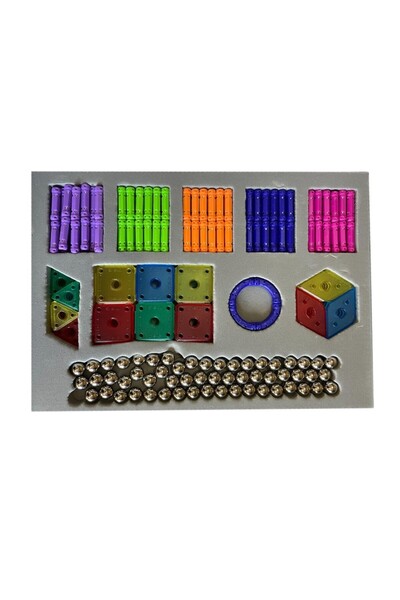 PROCART Set de construcții magnetice 3D, joc educativ, 230 de piese multicolore, 6 ani+