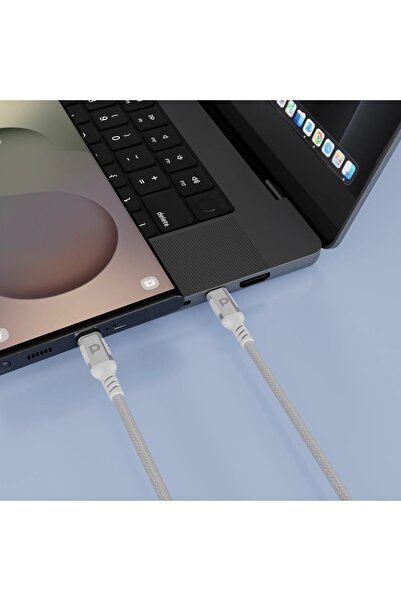 Powerology 60W USB-C to USB-C V2.0 Aluminum Plug Nylon Braided Cable 1.2 Meter