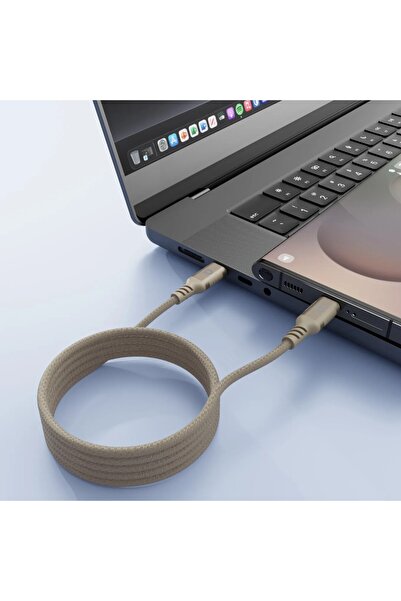 Powerology 60W USB-C to USB-C Magnetic V2.0 Metal Plug Nylon Braided Cable 1.2 Meter