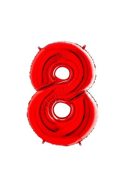 PRC Metallic red number foil balloon, height 35 cm, for birthday Model 8