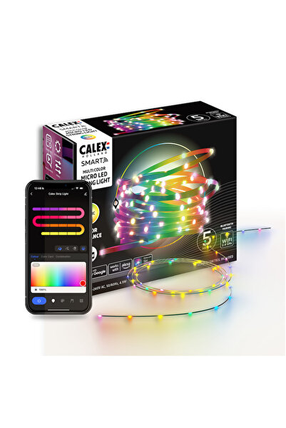 Calex Micro LED RGB Intelligent Strip Light Smart, Wi-Fi, Bluetooth, Music Sync, 4.9W, Adjustable Wh