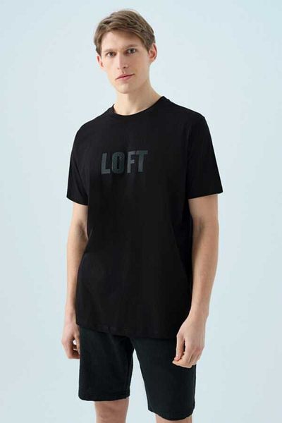 Loft Tricou pentru bărbați cu croiala normală LF2038461 NEGRU/NEGRU