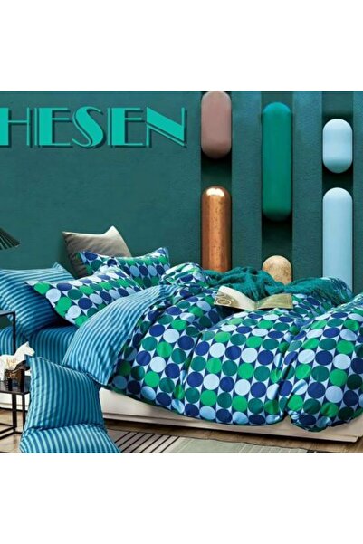 Ralex Double Bed Linen Percale Printed 100% Cotton 4 Pieces 240x260 cm Bed Sheet, 200x230 cm Duvet Cover,