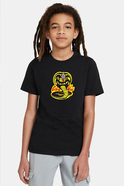 Tshirthane Tricou negru pentru copii cu logo Cobra Kai