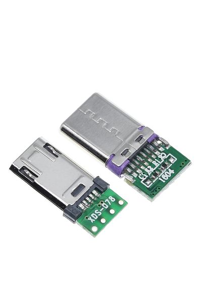 OEM Set Conector MicroUSB + Conector USB Tip-C cu PCB cu 4 pini, 5 bucati