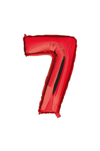 PRC Metallic red number foil balloon, height 35 cm, for birthday Model 7
