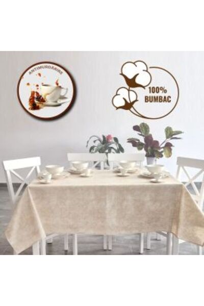 Ralex Față de masă anti-pete 100% bumbac 160 x 220 cm, bej degrade