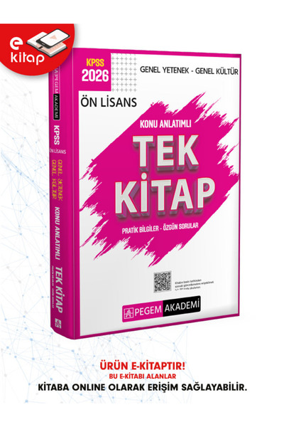 Pegem Akademi Yayıncılık 2026 KPSS Ön Lisans Genel Yetenek Genel Kültür Konu ...