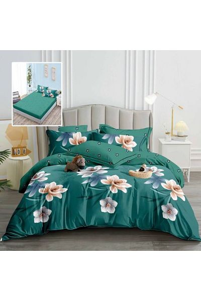 Ralex Double Bed Linen Finet Cotton 6 Pieces with Mattress Cover 160 x 200 or 180 x 200 cm, Duvet 200 x 23