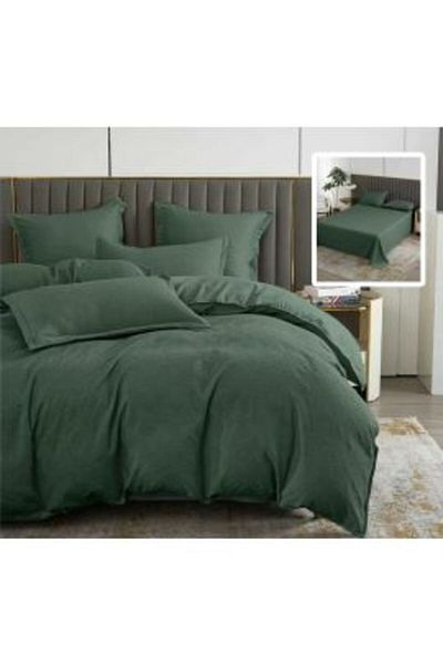 Ralex Double Bedding Set Finet Natur UNI Baroque 6 Pieces (Green, Pucioasa)
