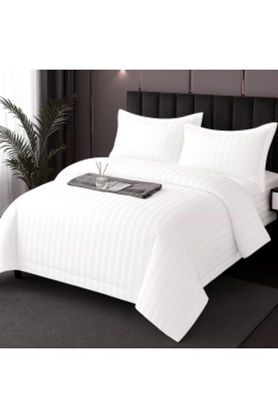 Ralex Double Bed XXL Bedding Set Damask Polycotton, sheet 230 x 260 cm, duvet 200 x 230 cm, 2 pillowcases