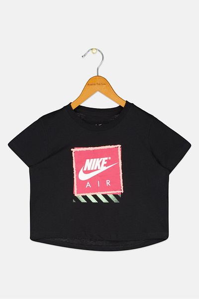 Nike Kids Girl Sportswear Short Sleeve Outdoor T-Shirt, Black
