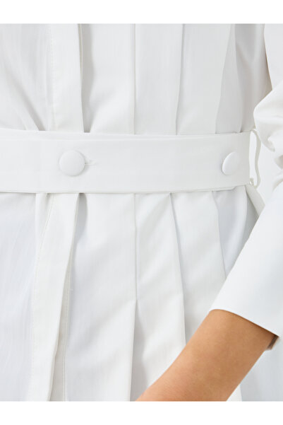 Styli Solid Belted Long Sleeves Shirt