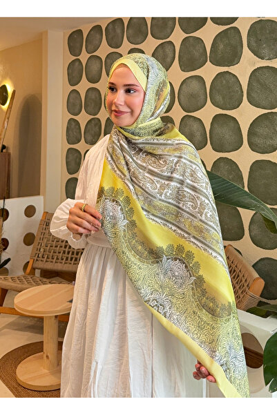 Ahsenhijab Retro Ethnic Pattern Cotton Shawl