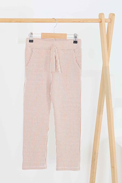 TOFİSA Κοριτσίστικο πορτοκαλί ριγέ παντελόνι τσέπης - 27450