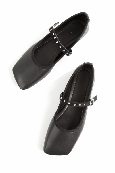 PAYZİN ''AHSEN'' Balerine închise cu bandă ortopedică cu vârf lat, pătrat, tr...