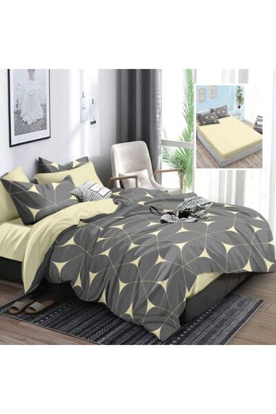 Ralex Double Bed Linen Finet Cotton 6 Pieces with Mattress Cover 160x200 or 180x200 cm, Duvet 200x230 cm,
