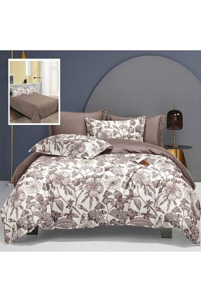 RALEX PUCIOASA Double Bed Linen Finet Cotton Elegance 6 Pieces - Flori Maro - Ralex Pucioasa