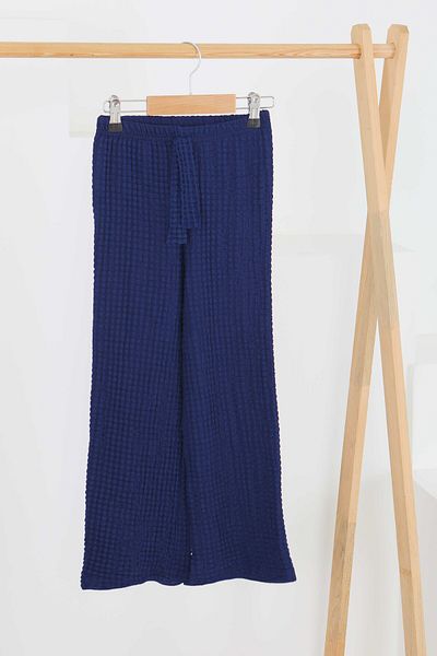 TOFİSA Girl's Navy Blue Elastic Waist Trousers - 27447