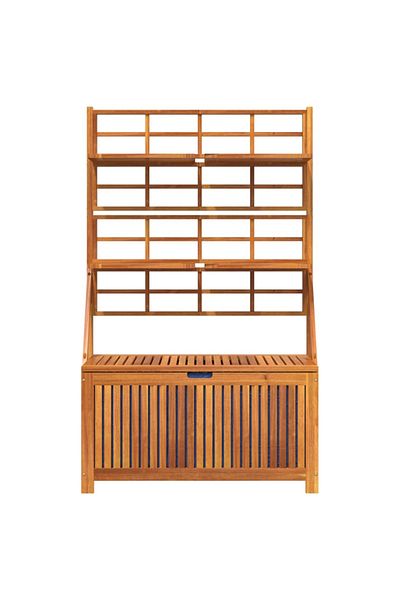 vidaxl Storage Box with Trellis 99x50x160 cm Solid Wood Acacia