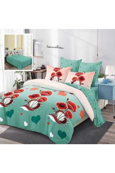 Ralex Economic Bedding Set for Double Bed Finet 6 Pieces + 2 Quilted Pillows 50 x 70 cm + Duvet 200 x 215