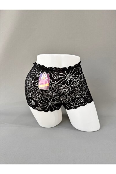 Papatya Comfortable and Stylish Boxer with Transparent Floral Lace Fabric and...