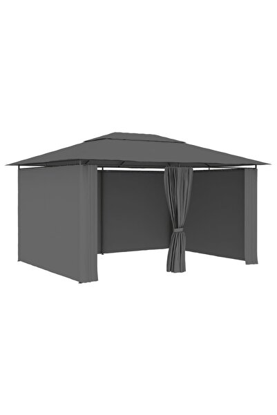 vidaxl خيمة حديقة مع ستائر 4 × 3 م أنثراسيت