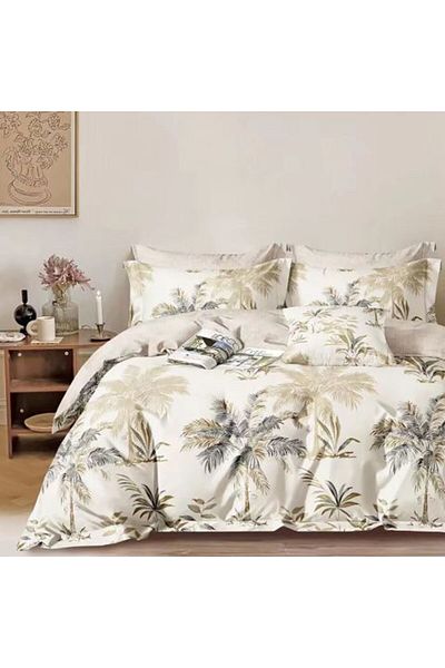 Ralex Double Bed Linen Percalle Printed 100% Cotton, 4 Pieces, Bed Sheet 240 x 260 cm, Duvet Cover 200 x 2