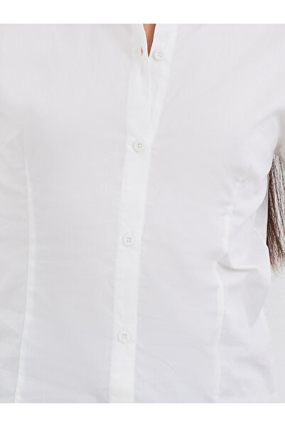 Styli Girls Off White Cotton Puff Sleeves Shirt