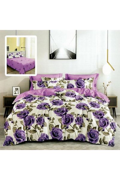 Ralex Economic Bedding Set for Double Bed - Finet 6 Pieces + 2 Quilted Pillows 50x70 cm + Quilt 200x215 cm